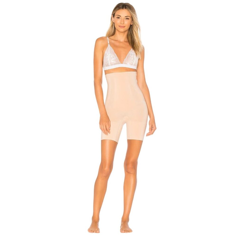 SPANX SPANXsculpt OnCore High-Waisted Mid-Thigh Short in Soft Nude Large Womens